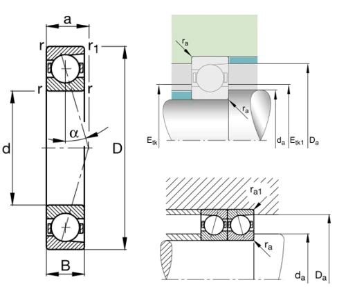 B7017-E-T-P4S-UL Spindle Bearing drawing B7017-E-T-P4S-UL Spindle Bearing drawing